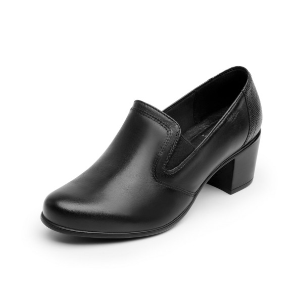 Zapato Casual De Tacón Flexi Para Mujer Estilo 110401 Negro 