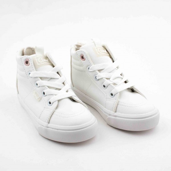 Sneaker Coral Para Niña - Adelyn All White